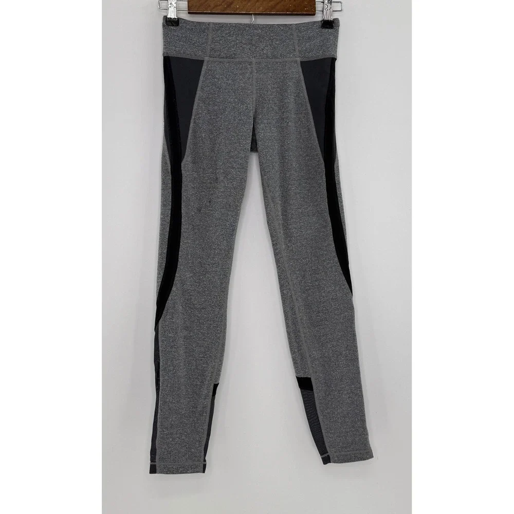 Athleta Girl Heather Gray Black Athletic Leggings‎ XL/14 Activewear Pants